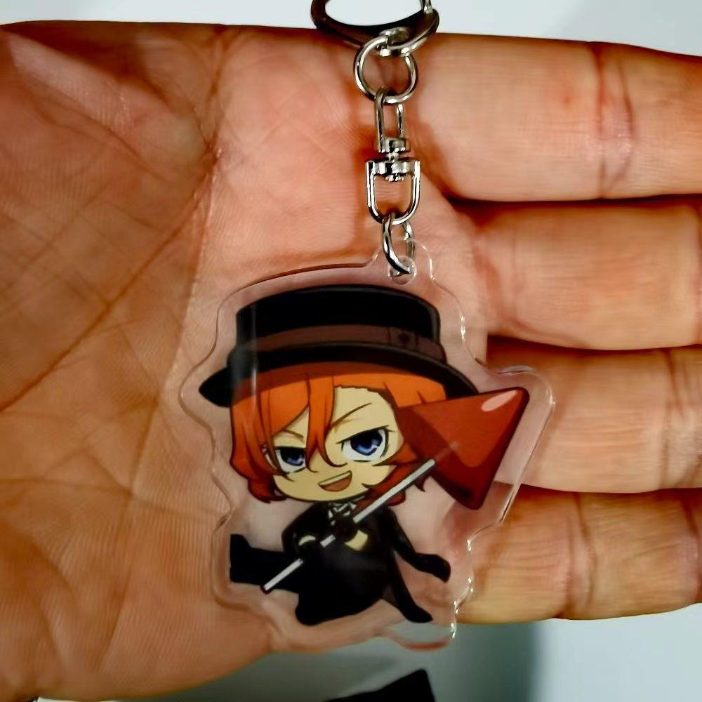 Anime Bungou Stray Dogs Arcylic Keychain Atsushi Nakajima Dazai Flower Key Chain Women Men Accessories Bag Pendant Chaveio Perfect Gifts