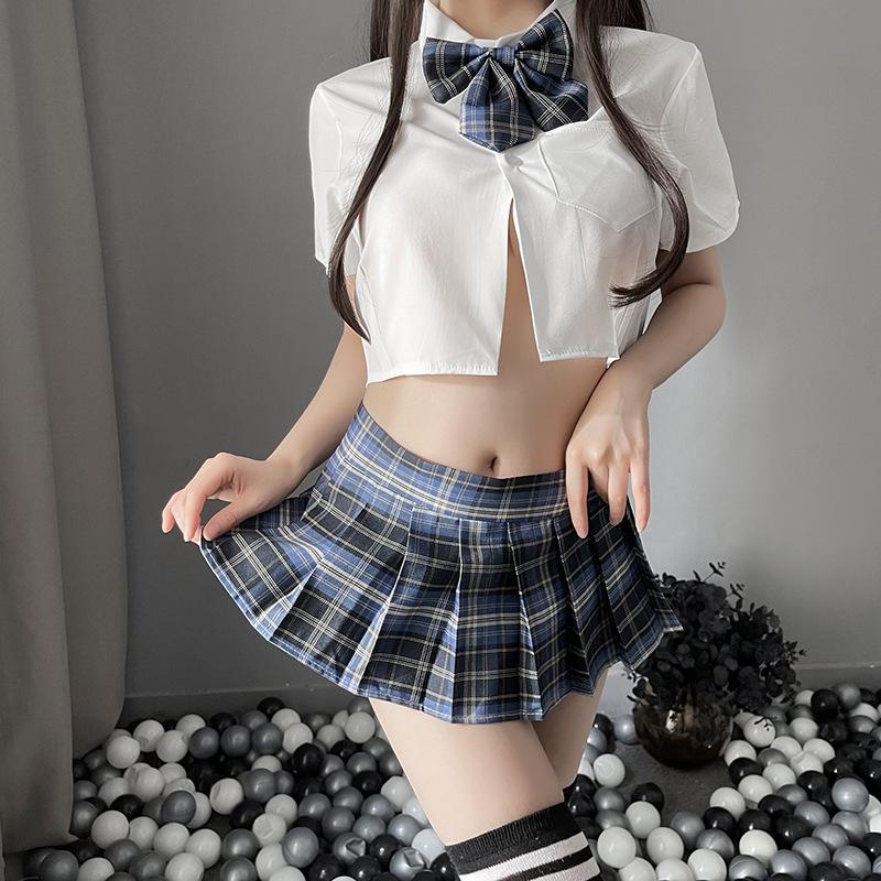 Sexy Sexy Student Dress Jk Uniform Pleated Skirt Seduction Cute Plaid Suit Sailor Role Performance