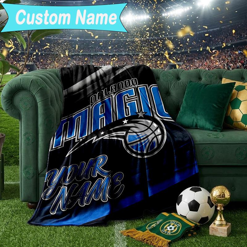 Custom Name Blanket Orlando Basketball Blanket Bedding Blanket for Travel, Camping, Living Rooms, Offices, Sofas, Fan Christmas Gift
