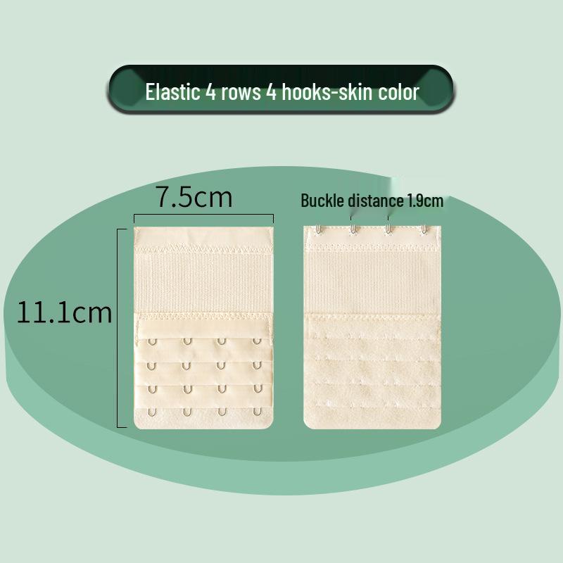 Elastic Bra Extender with Stainless Steel Hooks - Universal Full-Size Bra Back Closure