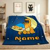 Custom Name Garfield Dreams Flannel Blanket Throw Blanket Soft Warm Sofa Bed Decor Unique Gift
