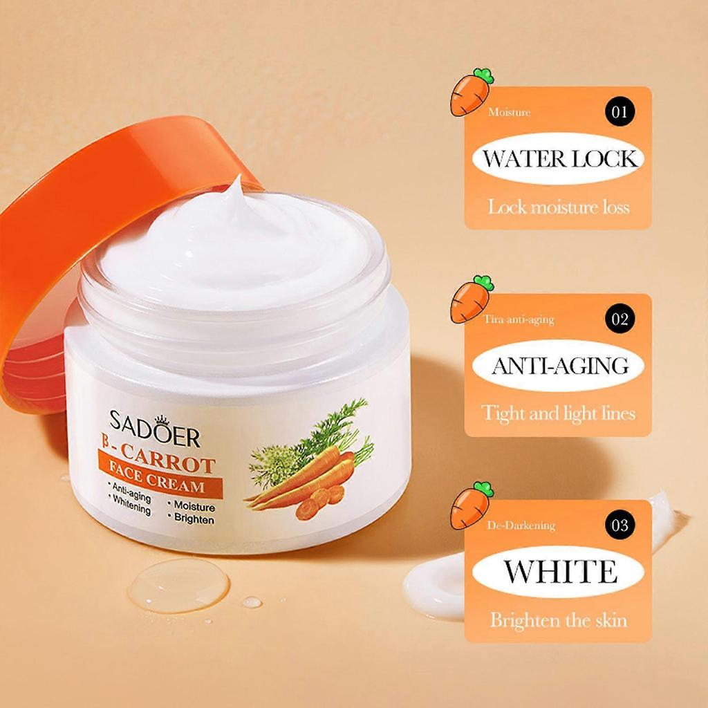 Carrot Face Cream 50g, Firms & Smoothes Skin, Improves Skin Tone, Relieves Swelling, Soothes & Moisturizes