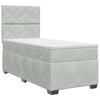 Box Spring Bed with Mattress Light Gray 80 X 200 Cm Velvet