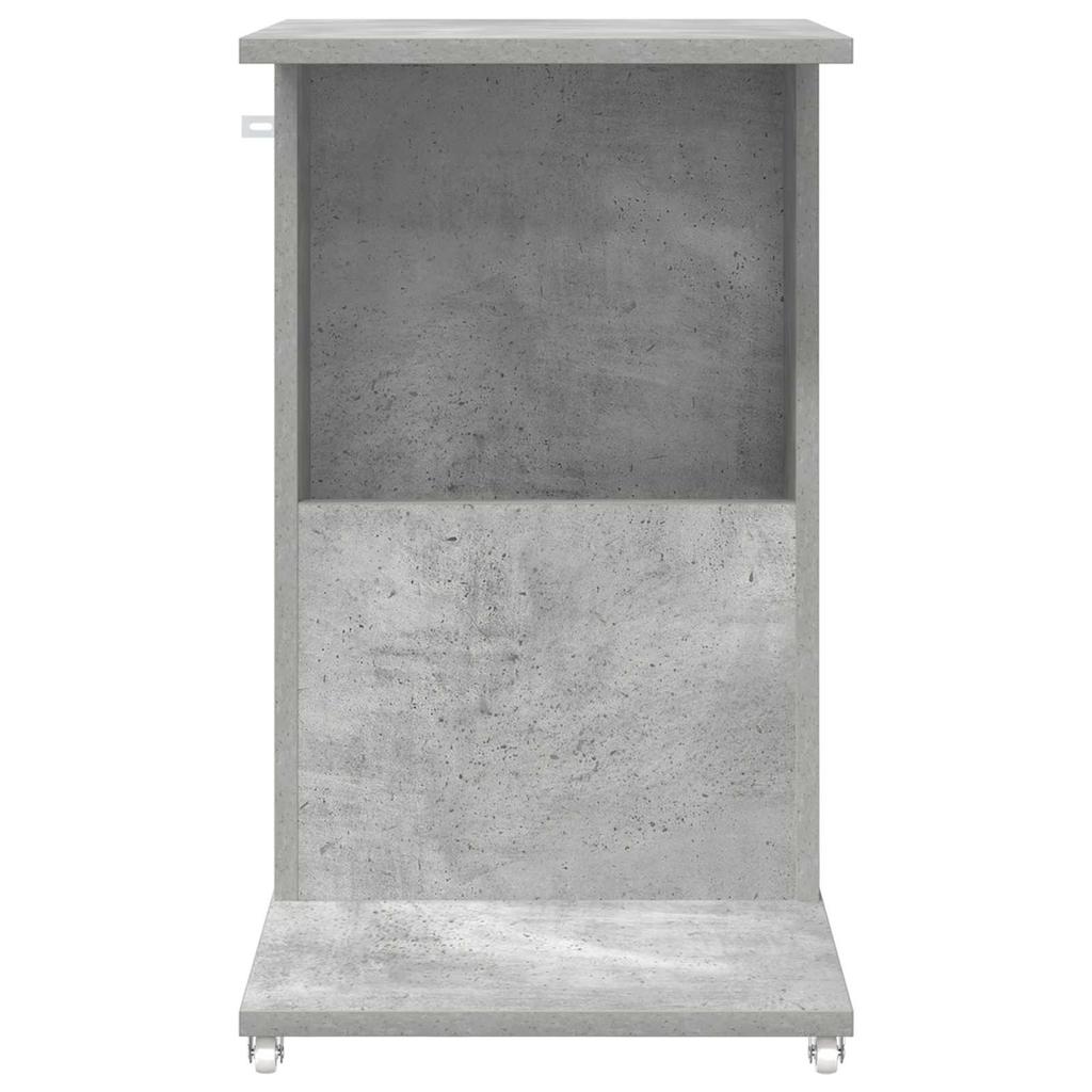 Side Table with Wheels Concrete Grey 40 x 35 x 60 cm Particleboard