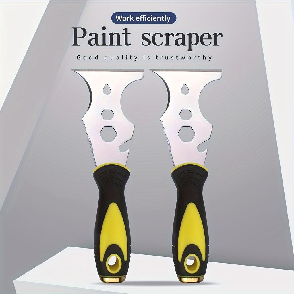 15-in-1 Paint Scraper with Serrated Edges, Ergonomic Metal Blade, Sturdy Paint Removal Tool for DIY & Pro Use
