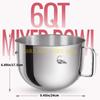L8RE Cover Mixers Bowl Lid Mixers Accessories Stainless Steel Bowl for 6QT