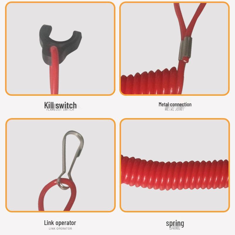 Jet Ski Kill Switch Lanyard & Engine Start Key Safety Rope