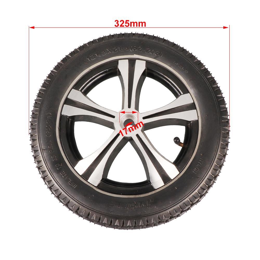Electric Wheelchair Scooter Rear Wheels 12 Inch Pneumatic Tire Inner Tube 12 1/2x2 1/4 17mm Keyway Wheel Hub for Elderly