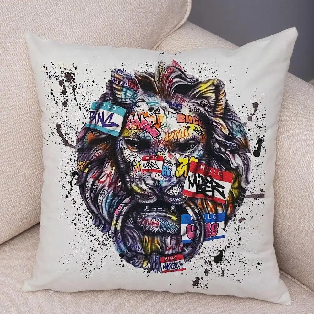 Pillowcase Sofa  Graffiti Gamepad Abstract Street Art Animal Hand Cushion Cover Decoration