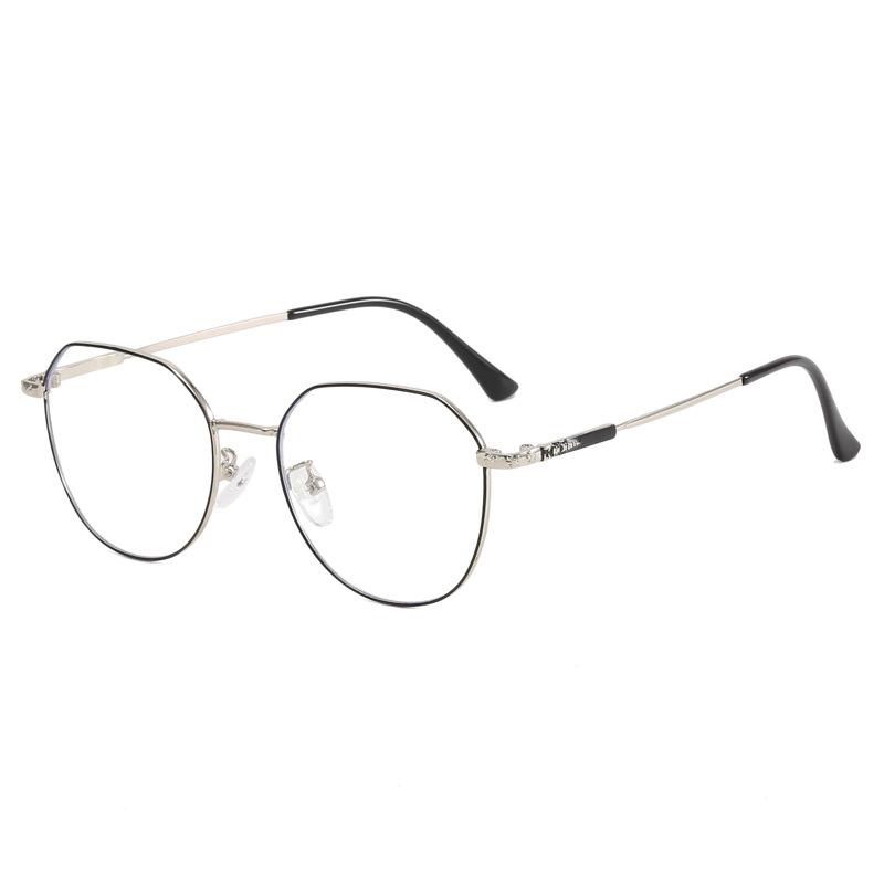 New metal myopia glasses frame men's big face big frame eye frame women can match the degree HC