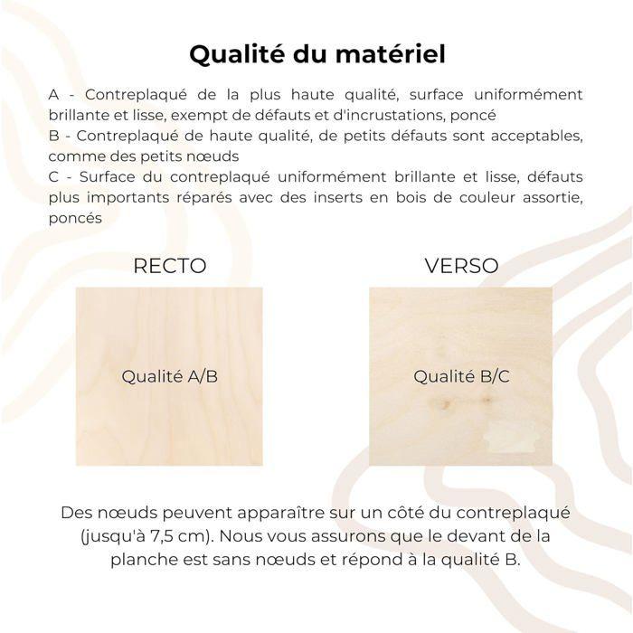 Planche de contreplaqué - CREATIVE DECO - Carré - 300 x 300 x 3 mm - Lot de 20 - Bouleau B/B