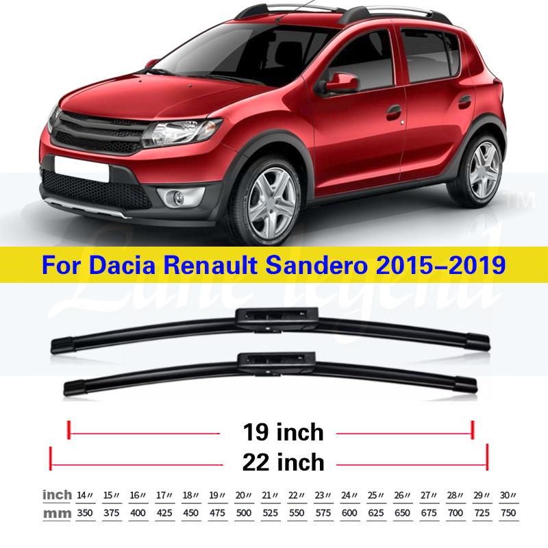 

Car Wiper Blade for Dacia Renault Sandero MK2 2015 - Front Window Windscreen Windshield Washer Brusdes Accessories Front 2pcs