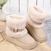 2026 Winter New Short Plush Thick-soled Women's Snow Boots Metal Belt Buckle Ankle Boots Fluffy Furry Women's Cotton Shoes