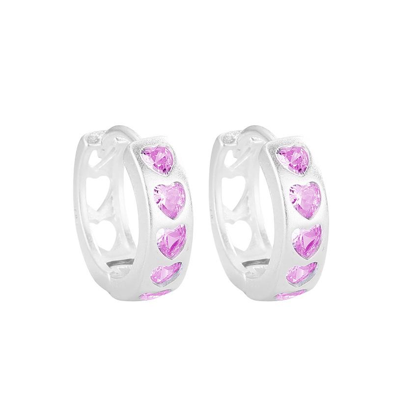 

Серьги Love с зеленым цирконием, женские, нишевые, допаминовые, розовые, иностранный стиль, простые, матовые, с сердечками, цветные, с бриллиантами, пряжка для ушей Copper