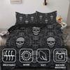 Skeleton Flower Pattern Print Duvet Cover Halloween Gothic Style Bedding Set Pillowcase Soft Comfortable Polyester Quilt Cover