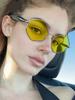 Fashion Vintage Rhombus Metal Sunglasses Women Brand Designer New Retro Sun Glasses Female Ins Trendy Eyewear Male UV400