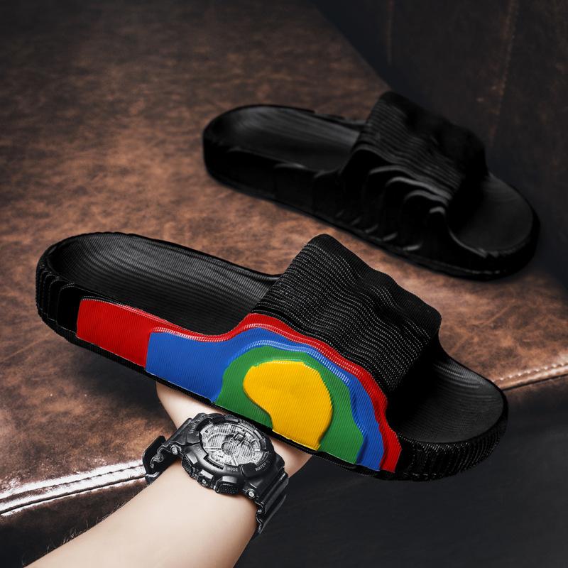 

Путянь Кокосовые туфли Большие Пляжные Пара Носить Наружу Домашняя Мебель Канье Тапочки 29-30 чёрный