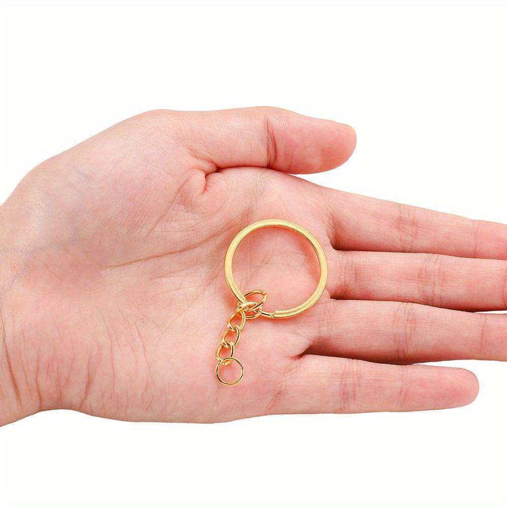10-20 Stück Schlüsselanhänger 30 mm lang, rund, offen, Schlüsselanhänger, DIY-Schmuck, Schlüsselanhänger, Anhänger, Metall