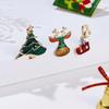 Christmas Wreath Brooch Creative Bow Design Fashion Enamel Pin Festive Gift for Women