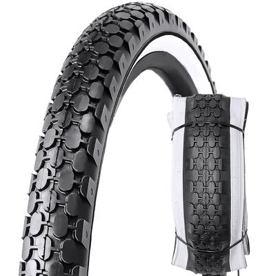 MOHEGIA 24x2.125" Bicycle Tire: Single 24" 57-507mm All-Terrain Replacement Tire - Cruiser/City Bike/MTB - White Sides