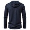 Men's Lace-Up Hooded Textured Sweatshirt Casual Pullover for Men Autumn Winter Warm Fashion Multi-Color Long Sleeve Male Top