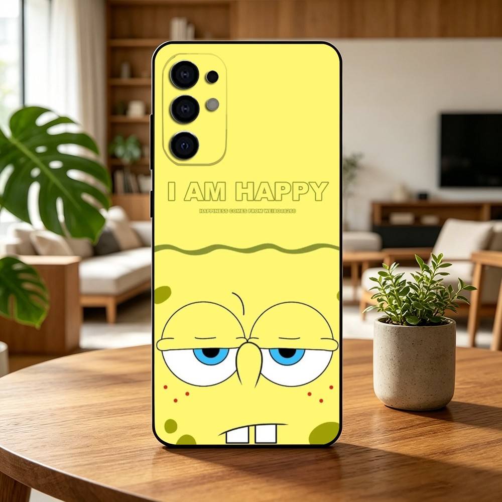 Animation S-Sponge Funny Z-Bob Phone Case Black Silicone Soft For Samsung S25,S24,S21,S22,S23,S30,Ultra,S20,Plus,Fe,Lite