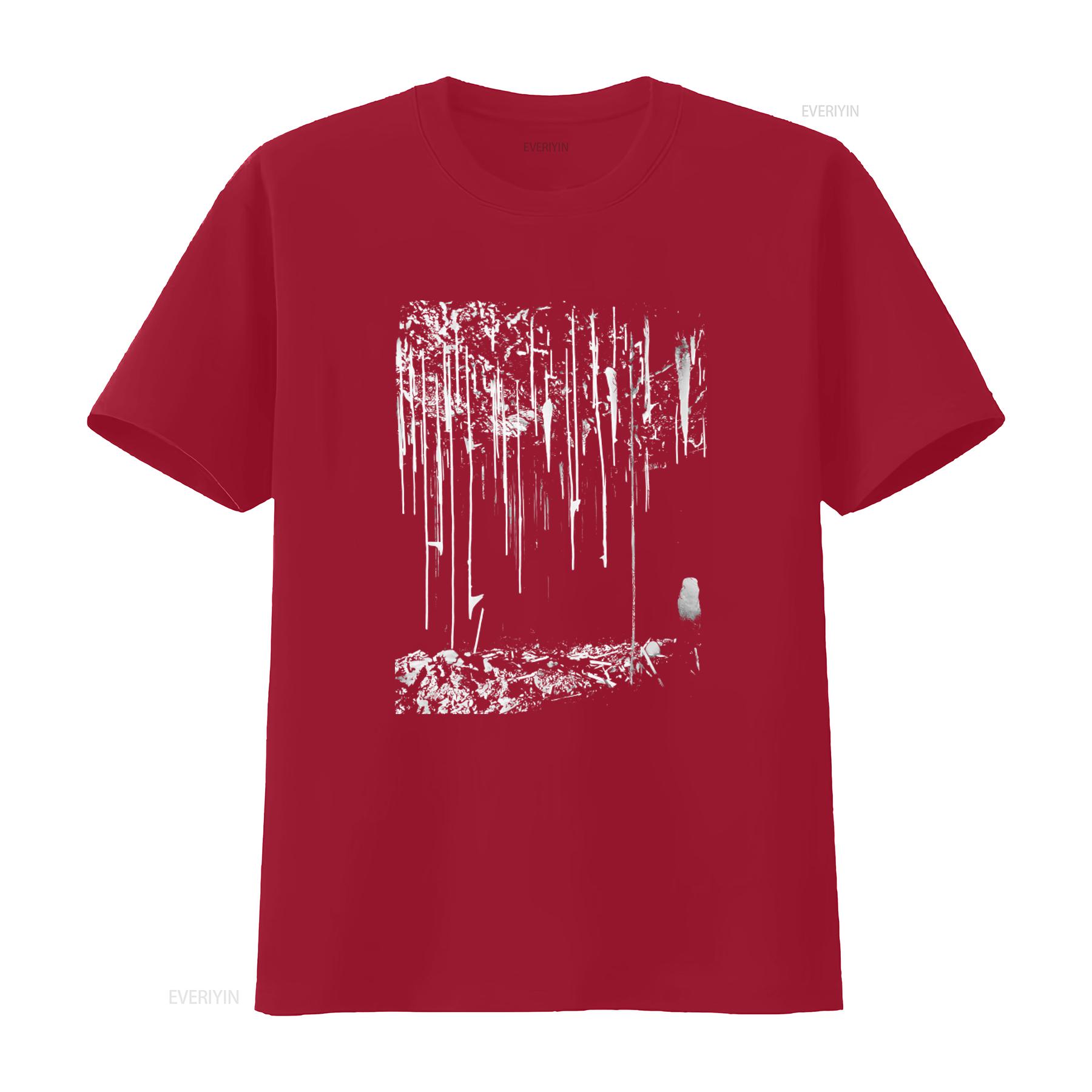 XASTHUR Xasthur T Shirt Black and White Forest Print for Unique Design a Mysterious Look vintage Washed Stylish Comfortable S