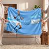 Erling Haaland Personalized Fleece Blanket With Football Logo, Custom Name Text Soft Warm Home Throw Blanket