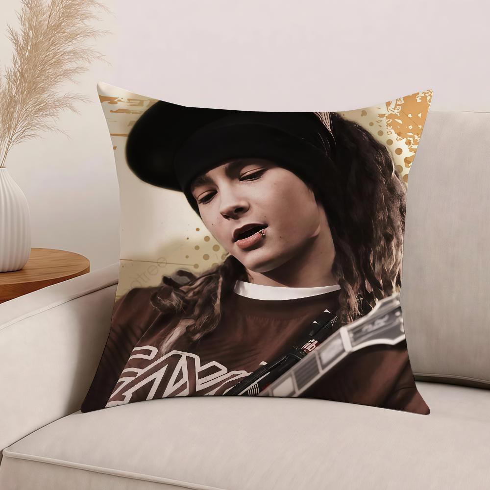 Federa Cuscino Band Tokio Hotel Tom Kaulitz Cuscini da Ufficio Adatti per Divano Auto Camera da Letto Copricuscino Decorativo