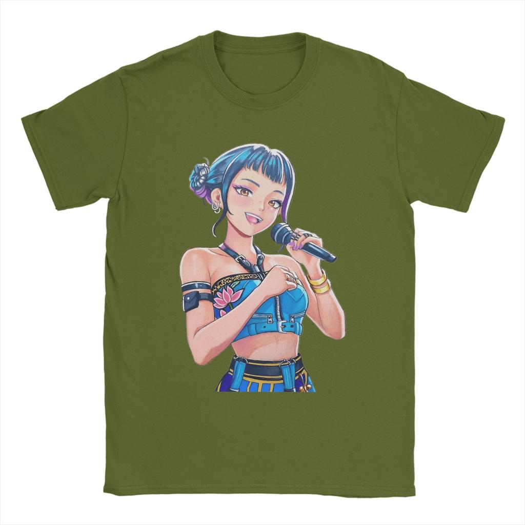 KPop Dämonenjäger Fan Art Zoey Herren T-Shirt Lustige T-Shirts Kurzarm Rundhals T-Shirts Baumwolle Grafisch bedruckte Kleidung