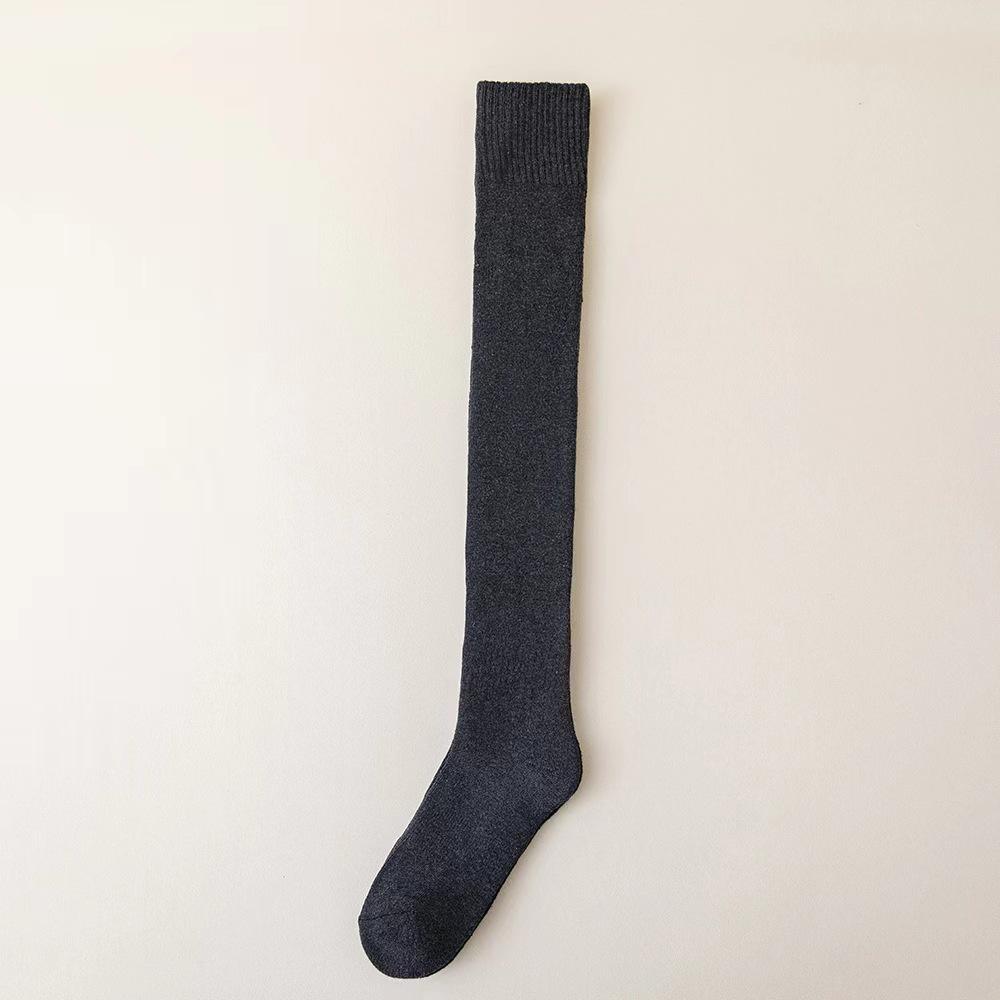 Damen Dicke Warme Kniehohe Frotteesocken - Einfarbig, Schweißabsorbierend, College-Stil