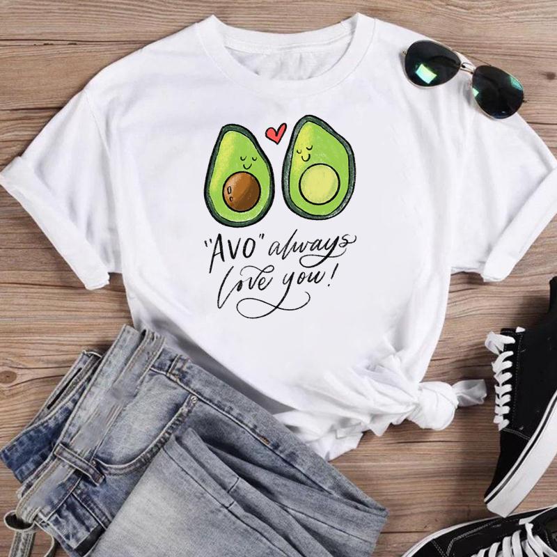 (Asian Size) Short Sleeve Print Cactus Trend Lovely Style Female T Clothing Summer Top Casual Ladies Graphic Tee Women's Fashion T-shirt