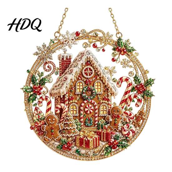 Decorative Hanging Ornaments for Home Christmas Diamond Art Ornament 2D Acrylic Pearl Painting Gift Friends