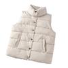 Women Vest Solid Color Sleeveless Windproof Short Stand Collar Loose Extra Thick Winter Waistcoat for Daily Wear