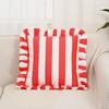 Striped Pillow Case Lotus Leaf Skirt Edge Bedding Pillow Cover  Bedroom Living Room