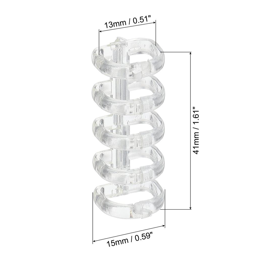 10/20Pcs 5-Ring Binding Spines Snap Split Binder Rings Plastic Round Loose-Leaf Rings Comb Folio Binder Stationery Office Supply