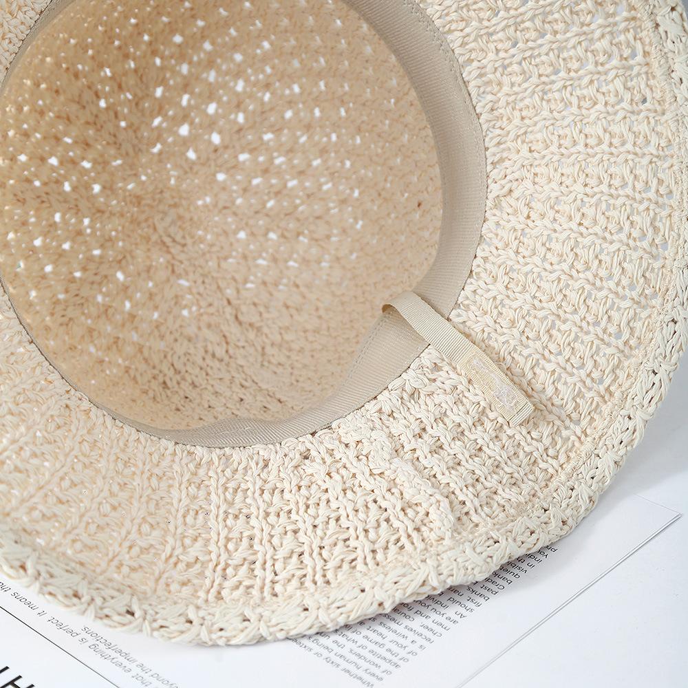 Women's Summer Fisherman Hat Breathable Sun Protection Foldable Wide Brim Beach Sun Hat for Outdoor Travel Fashion Accessories