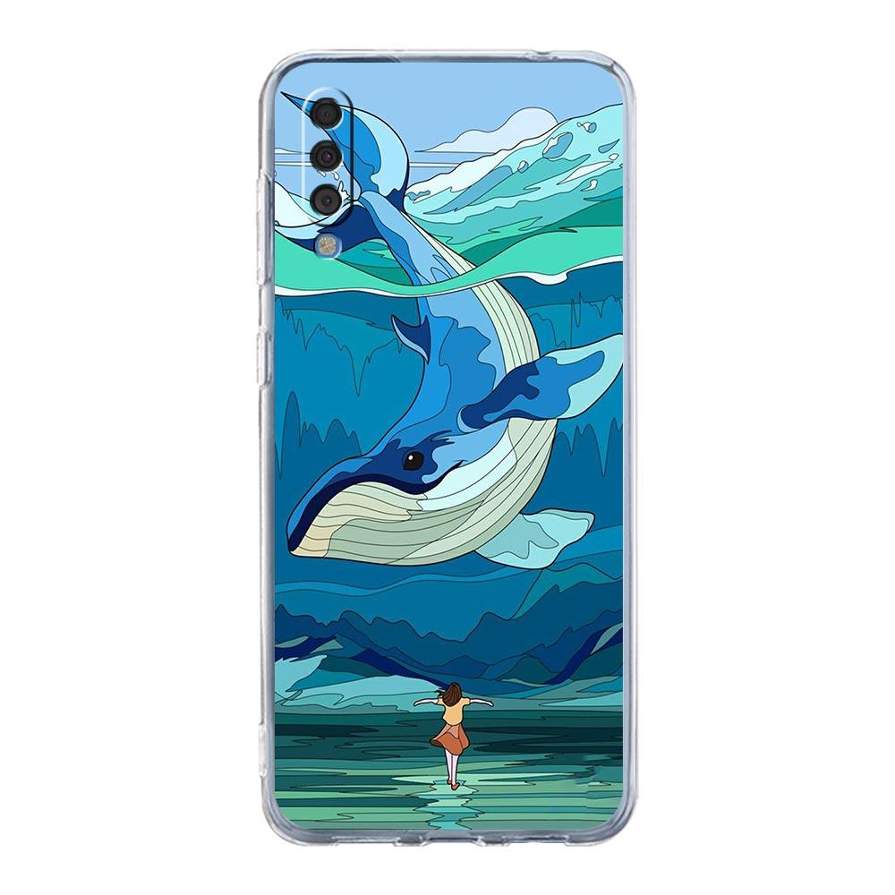 Case For Samsung A54 A52 A50 A70 A40 A20S A20E A02S A12 A14 A16 A22 A24 A42 A34 A32 5G A04s A06 Orca ocean lovely killer whale