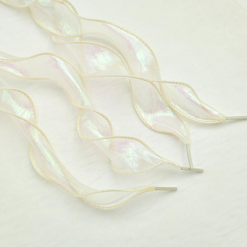 Glossy 2cm Flat Silk Shoelaces for Casual German Training Shoes - One Pair