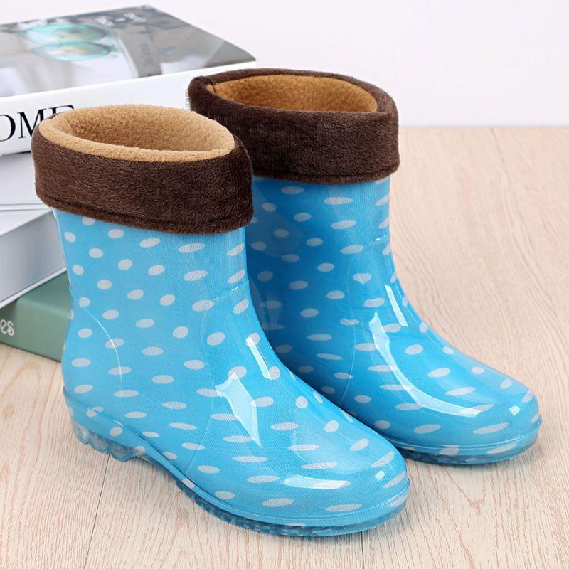 Rain Shoes Women's Fashion Outer Wear Non-slip Rain Boots Medium Tube Rubber Shoes New Overshoes Low-top Short Tube Anti-shoes