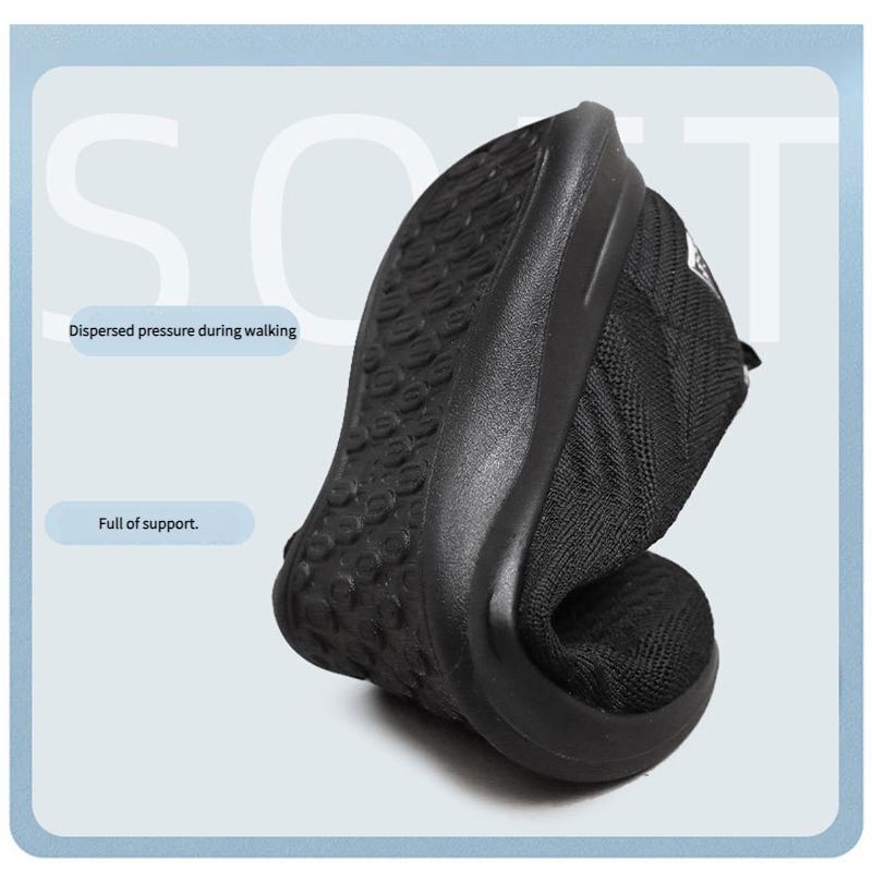 Women Slip-On Walking Shoes Lightweight Memory Foam Sole Breathable Knit Sneakers Non-Slip Comfort Casual Easy Wear