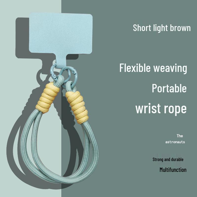 Popular Color-Block Phone Lanyard: Multifunctional Anti-Loss Case, Earphone Cover, Toy Bag, Woven Wrist Strap