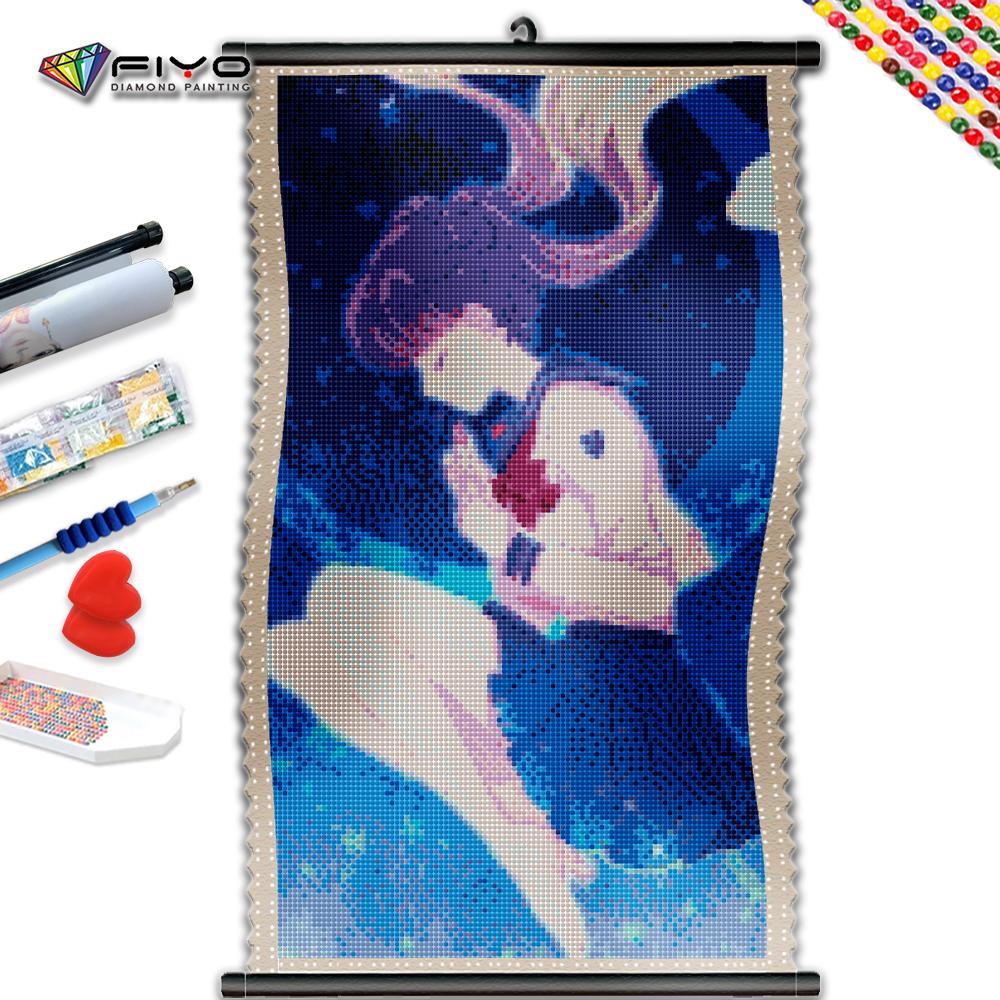

5D DIY рамка алмазная вышивка крестиком симпатичная девушка полная дрель живопись мультфильм портрет мозаика рукоделие домашнее украшение
