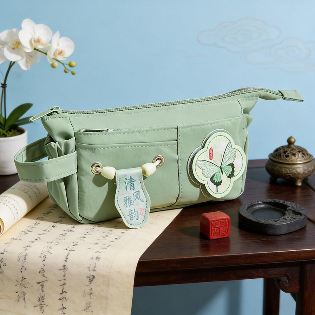 Chinese Style Student Pen Case With Large Capacity For Girls And Boys