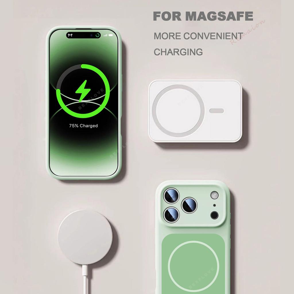 New Official Liquid Silicone For Magsafe Magnetic Phone Case For iPhone 17 Pro Max Air 14 15 16 Plus 13 ShockProof Soft Cover