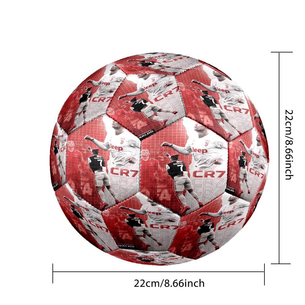 Pallone da Calcio Ronaldo Cr7 Leggenda del Real Madrid Taglia 5 Cucito a Macchina per Interni/Esterni Universale Regalo Commemorativo Perfetto per gli Amanti del Calcio