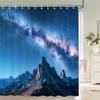 Night Starry Sky Aurora Landscape Fabric Shower Curtain Waterproof Polyester Bathroom Curtains Home Decorate Curtains with Hooks