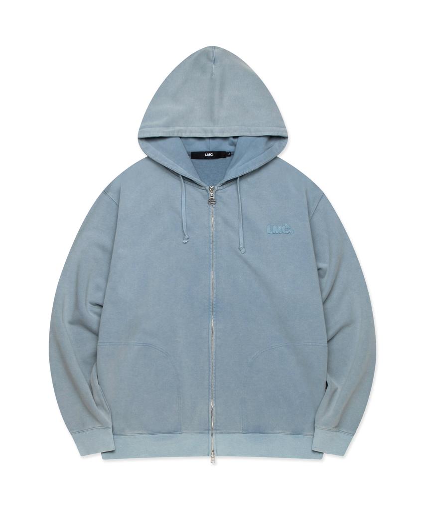 Lmc Washed Og Applique Zip Up Hoodie Blue