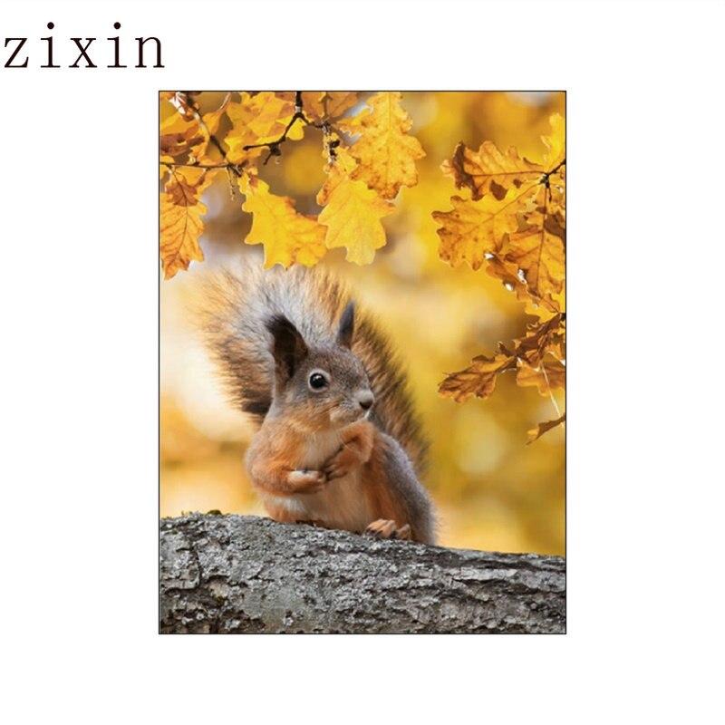 Autumn Forest Pumpkin Maple Leaves Landscape PosterWall Art Canvas Painting Squirrel  and Painting Wall Posters Livingroom Decor