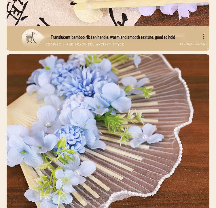 Mid-Autumn Festival Handmade Hairpin & Flower Fan Decoration Kit for Hanfu and Ma Mian Skirt - Ancient Style Photography Accessories